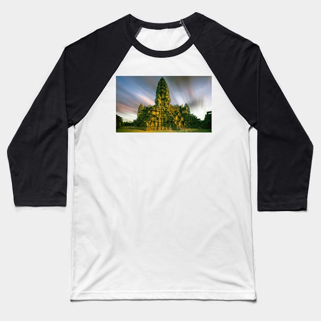 Angkor Wat long exposure Baseball T-Shirt by dags